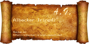 Albecker Iringó névjegykártya